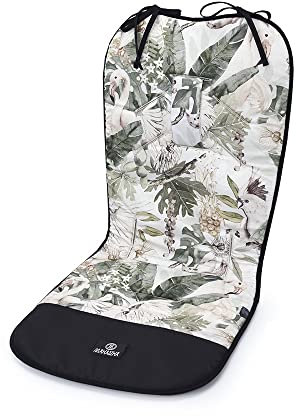 Einlage für einen Kinderwagen mit eingenähtem intelligentem MEMORY-Schaum. Auflage auf dem Sitz für einen Kinderwagen. Ganzjahres- und universelle Baumwolleinlage – Makaszka Kollektion Tropical Vibes