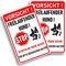 2 Stück Achtung Hund Schild (30 x 20 cm - 3 mm) - Warnung vor dem Hund Schilder - Schild Hund Warnung aus hochwertigem Kunststoff - Hundeschilder Warnung