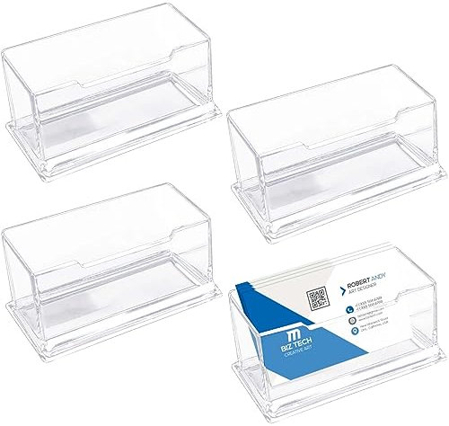 Disnace 10 Support pour Cartes de Visite,Porte-Cartes de Visite Transparent,Présentoir pour Cartes de Visite En Acrylique,Stand De Carte De Visite