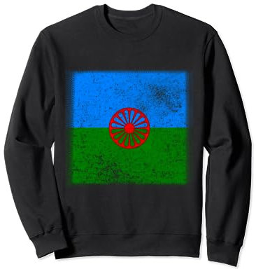 Bandera Gitana Corazón Bandera - Bandera gitana romaní internacional Sudadera