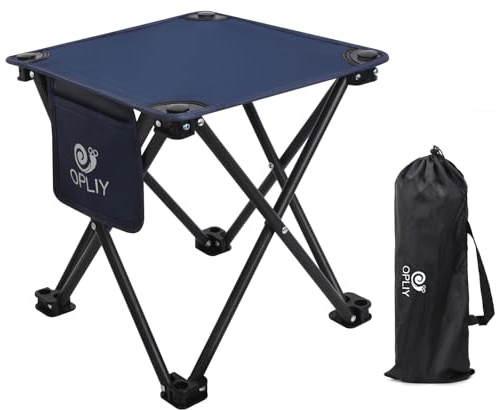 Opliy Camping Stool, Folding Small Chair Portable Camp Stool for Camping Fishing Hiking Gardening and Beach, Camping Seat with Carry Bag (Blue)