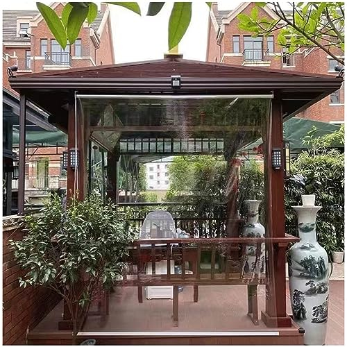 Durchsichtige PVC-rollos, Transparente wasserdichte Rollläden Für Außen, Winddichte Fensterrollos, Regendicht Vorhänge Für Pergola/Garten/tür/terrassen Trennwände,WxH-60x100cm/23.6 * 39.4in