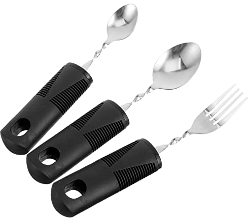 Ciieeo 3 Piezas Cubiertos Flexibles Cuchara De Ancianos Horquilla Integrada Cucharadita Flexible Utensilios De Metal Tenedor Flexible Juego De Cuchillos Acero Inoxidable Bebé Avanzado