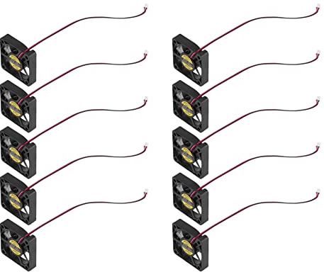 Niniang 10pcs 50mm x 50mm x 10mm 5010 DC 12V 0.1A 2Pin Brushless Fan
