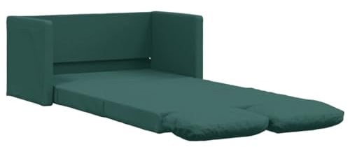 vidaXL Bodensofa, Klappbar Bodenbett Sofa mit Schlaffunktion, Schlafsofa Schlafsessel mit Metallgestell, Klappsofa Sofabett für Wohnzimmer Schlafzimmer, Dunkelgrün Stoff