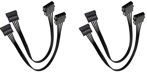 SRMAN Molex IDE 4 Pin Stecker Auf 15 Pin Buchse SATA Strom Konverter Adapter Kabel Festplatte Laufwerk HDD SSD Strom Verlängerung Kabel,4 Pack