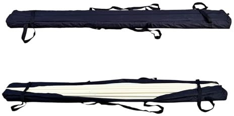 DELTA Tragbare Aufbewahrungstaschen mit Griffen für Partyzelt, Tragetaschen zur Aufbewahrung von oberen Abdeckungen, Fensterwänden, Verbindern und Stangen, Schwarz (extra lange Tasche (243,8 x 20,1 x