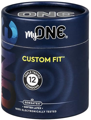 MyONE Custom Fit Large Sized Condoms | Tailored Width & Length | Max Pleasure | Triple Tested Softer Latex | Lubricated | Nontoxic, Vegan, Non-GMO | 60F: Width 60 mm (60), Length 156 mm (F)
