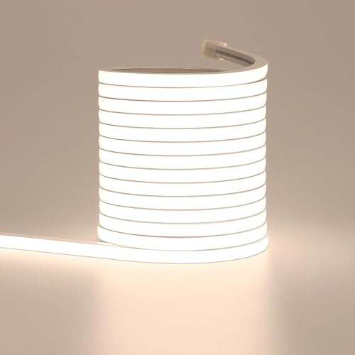 TOPAI LED Streifen 5M 4000K Wasserdicht 24V Flexibel Neon LED Strip Schmal 6×6mm Breit Aussenbereich CRI>90 Sehr Hell DIY Outdoor LED Band Schneidbar für Küche Wohnzimmer Deko