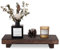 Small Wood Tray Pedestal Stand Farmhouse Bathroom Decor Decorative Wooden Riser Kitchen Soap Dish Holder for Vanity, Counter, Sink, Large 11.8 x 7 - Dark Brown