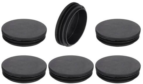 QUARKZMAN 6 Pcs Bouchon en Plastique Rond, Bouchons d'Extrémité de Tube Noirs, 70mm(2.76 Pouce) pour Pieds de Meubles, Protection de Glissement pour Chaise, Canapé, Table, Étagère