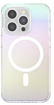 PopSockets iPhone 14 Pro Case with MagSafe, Phone Case for iPhone 14 Pro, Grip Sold Separately, Wireless Charging Compatible - Shimmer
