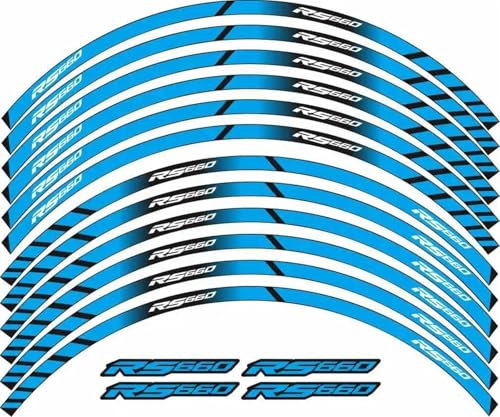 DMLHL Modifikationsaufkleber Motorradzubehör-Radaufkleber Reflektierende Radaufkleber Abziehbilder Reflektierende Felgen Für Aprilia RS660 RS 660(Style 6)