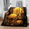 Felldecke Goldene Rosen 3D Printdesign Couchdecke Warm Mikrofaser Wearable Doppelseitiger Decke 180 x 200 cm für Lesen, Lernen, Campen