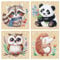 GHHKUD 4er Set 5D Diamond Painting Kinder Full Diamant Painting Bilder Kinder, DIY Tiere Diamant Art Mosaikherstellung Basteln Mädchen Junge 6 7 8 9 10 11 12 Jahre, Geschenk Kinder Ab 6 Jahre 15x15cm