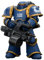 JoyToy Warhammer Horus Heresy Ultramarines Legion MKIII Tactical Support Squad Legionary with Heavy Bolter 11.9 cm 1/18 Scale Collectible Action Figure with Exquisite Design Gifts for Fans &