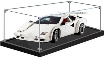 Acryl Vitrine für 10337 Sportwagenserie,Staubgeschützte Aufbewahrung und Organisation Vitrine Kompatibel Mit Le-go Modell (Nur Display Case) D,3MM