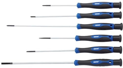 AMK® Draper Extra Long Precision Screwdriver Set 6 Piece Fine Tips for Electronics Small Screws Circuitboards