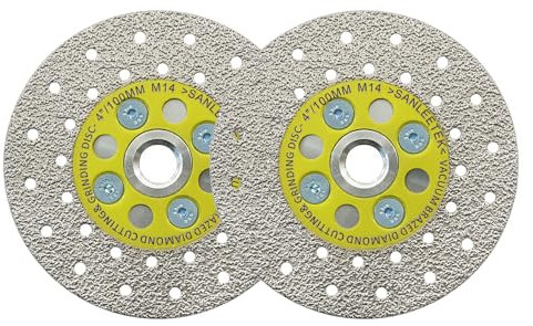 Diamantscheibe, 100 mm, doppelseitig, Schneiden und Schleifen, Sägeblätter, Vakuumgelötet, für Marmor, Granit, Beton, Porzellan, Fliesen, M14, Gewinde SANLEETEK