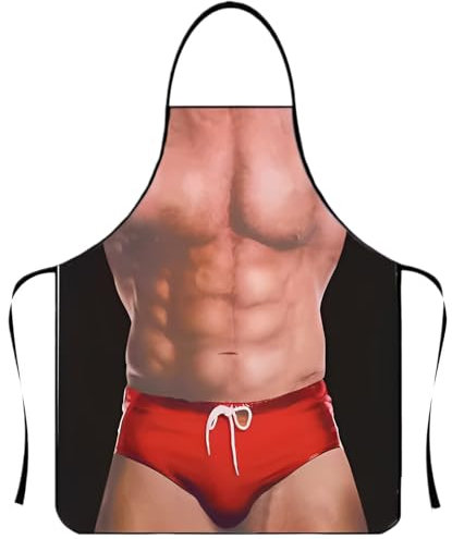 ZEPIQOR Tablier de cuisine homme, pour Barbecue Fête Cadeau pour Homme Femme Tablier de cuisine amusant et sexy pour homme, idéal pour la pâtisserie, la poterie et les grillades
