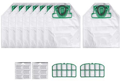 Xbsduih Per VK200 FP200 pezzi per sacchetti per aspirapolvere Folletto, 8 sacchetti VK200 + 2 filtri HEPA + 12 fragranze