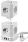 revolt Steckdosenwürfel: 13in1-Steckdosen-Turm, 9 Steckdosen, 3x USB-A, USB-C, PD 20 W, weiß (Schreibtisch Steckdosenleiste, vertikale Steckdosenleiste mit USB)