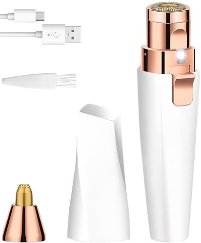 Augenbrauenrasierer und Gesichtshaarentferner für frauen elektrisch 2 in 1 Rasierer Damen Gesicht Schmerzlos Damenrasierer Gesicht für Körper Gesichtshaare Lippen Kinn