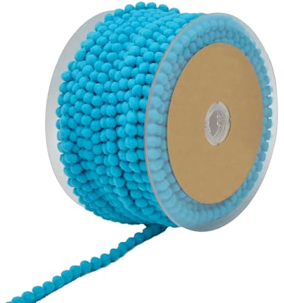 Bommelborte Mini 25m x 11mm uni Bommelgröße 6mm Pomponband Pomponborte 22 Farben