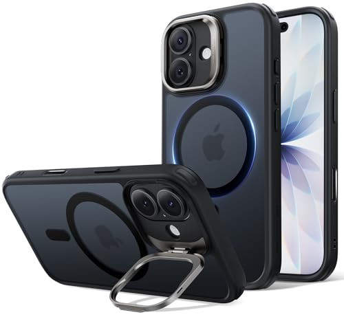 ESR für iPhone 17 Hülle, Kamerasteuerung, kompatibel mit MagSafe, Militärnorm Schutzhülle, integrierter Versteck Ständer Handy Case, Kratzfeste Rückseite, Classic Serie, Mattschwarz