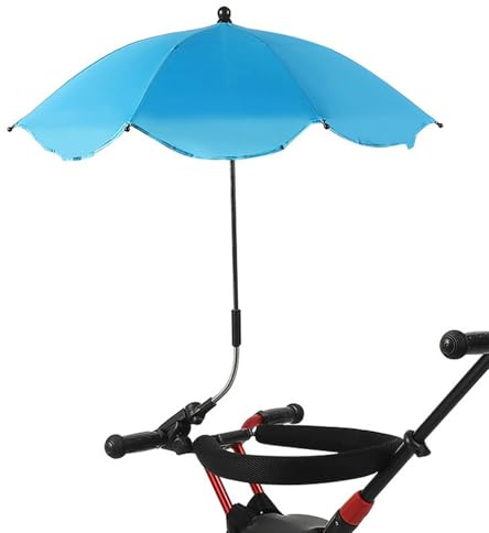 FSLLWGWG Kinderwagen Sonnenschirm, Tragbarer Schutz Sonnenschirm, Verstellbarer Regenschirm Kinderwagen Sonnenschirm Mit Clip Für Fahrrad Rollstuhl Strandkorb
