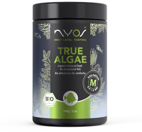 NYOS® True Algae Bio Fischfutter - Softgranulat mit Algen für Zierfische, Wakame Chlorella Spirulina, Gesunde Ernährung für Meerwasseraquarien, 140g