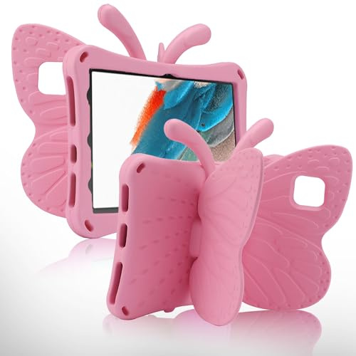 FunnyWin Samsung Galaxy Tab A11 Plus Case Kids Samsung A11+ 11 inch Butterfly Case with Kickstand Light EVA Full Boby Drop Protective Rugged Shockproof Kid Pro Tablet Cover for Girl (Pink)
