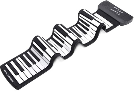 TARSHYRY Rollen Sie Tastaturklavier, Tragbares Tastatur Klavier 61 Tasten Elektronisch Verdickte Tragbare Faltbare USB -Tastatur mit Integriertem Lautsprechern Falten Klavier Zum Lernen an Anfängern