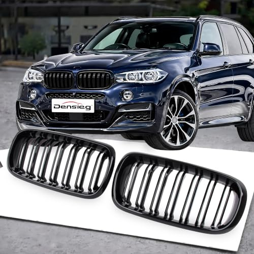 Densieg Nieren Grill Doppelsteg Glanz Schwarz Passend für BMW X5 F15 X6 F16 2014-2018 Sport Kühlergrill Ziergitter