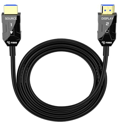 FIBBR 8K HDMI 2.1 Fiber Optic Cable 45M, 48Gbps Ultra High Speed HDMI Cable/AOC Active Cable, 8K@60Hz 4K@120Hz/144Hz eARC HDR Dolby Sound Effects for Home Theaters, Gaming Enthusiasts, HD Videos