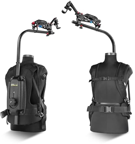 FLYCAM Flowline Starter Gilet avec Bras Placid 2 Axes 5-7,5 kg/11-16 LB | Bras pré-monté avec 2 ressorts interchangeables ; corde de sécurité pour tournage à main levée