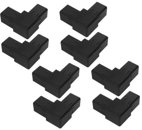COHEALI Lot de 8 Connecteurs à 2 Voies en Plastique Noir pour Tubes Carrés 25x25 Mm, Raccords Coulissants en Pvc Adaptés aux Supports de Châssis de Climatisation, Installation