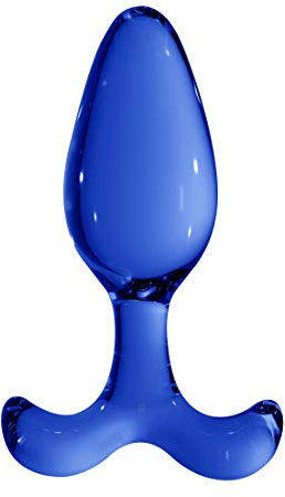 Shots - Chrystalino Expert Borosilikatglas Analplug, blau, 8.5 cm