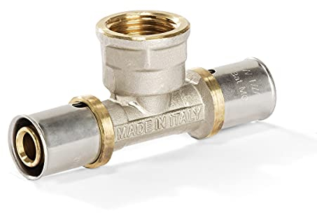 H2O-Flex® 16er Pressfitting T-Stück mit 1/2 Innengewinde für Verbundrohr 2,0mm DVGW Aluverbund - Rohr 16 x 2,0mm Mehrschichtverbundrohr
