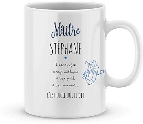 Mug maître à personnaliser avec le prénom de votre enfant - Cadeau pour maître personnalisé - cadeau maître pour la fin d'année scolaire - cadeau original maître - cadeau école maître