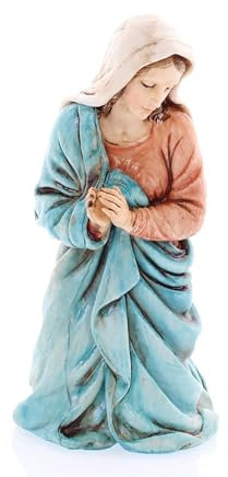 Moranduzzo Jungfrau Maria für Krippe 13 cm Maßstab 1:15 - Unzerstörbare Krippenfiguren - Stil 700', Handbemalt, Offizielles Produkt, Hergestellt in Italien, Bildhauer M. Landi