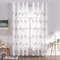 MIULEE Sheer Vorhang Voile Blumen Stickerei Vorhänge mit Ösen transparent Gardine 2 Stücke Ösenvorhang Gaze paarig schals Fensterschal für Wohnzimmer Schlafzimmer 145 cm x 140 cm(H x B) 2er-Set