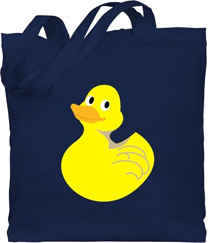 Shirtracer Baumwolltasche - Manga & Comic Zubehör - Quietscheente - Unisize - Navy Blau - ente beuteltasche enten jute jutebeutel baumwolle jutetasche lange henkel stofftüten stoffbeutel jutebeuel