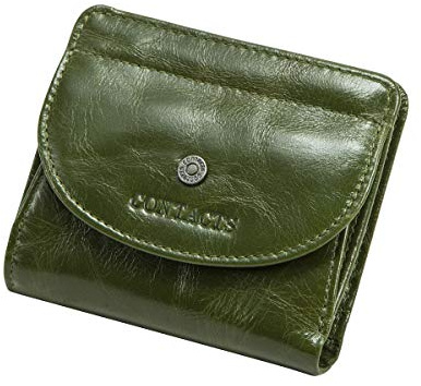 Contacts Echtes Leder Frauen Münzfach Karte Clutch Geldbörse (Grün)