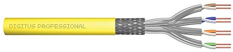 DIGITUS 100 m Cat 7A Netzwerkkabel - S-FTP (PiMF) Simplex - BauPVO Dca - LSZH Halogenfrei - 1500 MHz Kupfer AWG 22/1 - PoE++ Kompatibel - LAN Kabel Verlegekabel Ethernet Kabel - Gelb