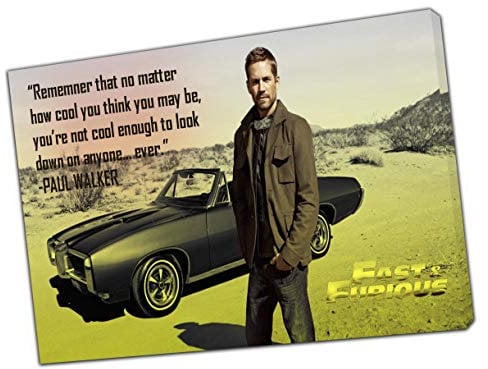 ARTSPRINTS Paul Walker Fast and Furious 2 Bilder-Fotodruck auf gerahmter Leinwand, Wandkunst, Heimdekoration, 60 x 50 cm, 18 mm Tiefe