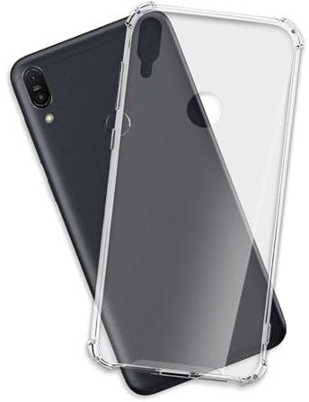mtb more energy® Custodia Crystal Armor per ASUS Zenfone Max M2 (ZB633KL, 6.26'') - Hard PC Back & Soft Silikon Bumper - Angoli rinforzati - Trasparente - TPU PC Case Cover