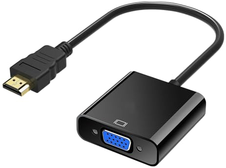 INF HDMI zu VGA Adapter mit 3.5 mm Audio-Port, HDMI auf VGA Wandler, Konverter, Signalwandler, 1080p Full HD