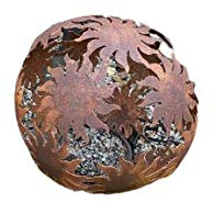 Alt Mebel Ihr Gartentraum,Edelrost KugelnDekokugel Eisen Rost Ø 30 cm Gartenkugel Edel Rost Dekoration Kugel mit Sonne