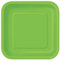 Unique- Piatti Ecologici Quadrati di Carta-23 cm-Colore Verde Confezione da 14, Lime Green, Pack of 14, 31429EU